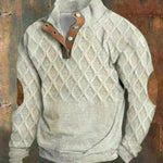 Half Button Sweinshirt Winter 3D Impresión digital Digital Rewe Teck