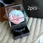 Eternal Flower Rose Jewelry Box for Birthday Presents Valentines Day Wedding Gift Box - EX-STOCK CANADA