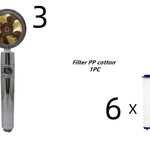 Propeller Driven Shower Head With Stop Button And Cotton Filter Turbocharged High Pressure Handheld Shower Nozzle - EX-STOCK CANADA