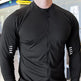 Muscle Fit Long Sleeve Zip Up Quick Drying Sport Workout Gym T-shirt for Men - EX-STOCK CANADA