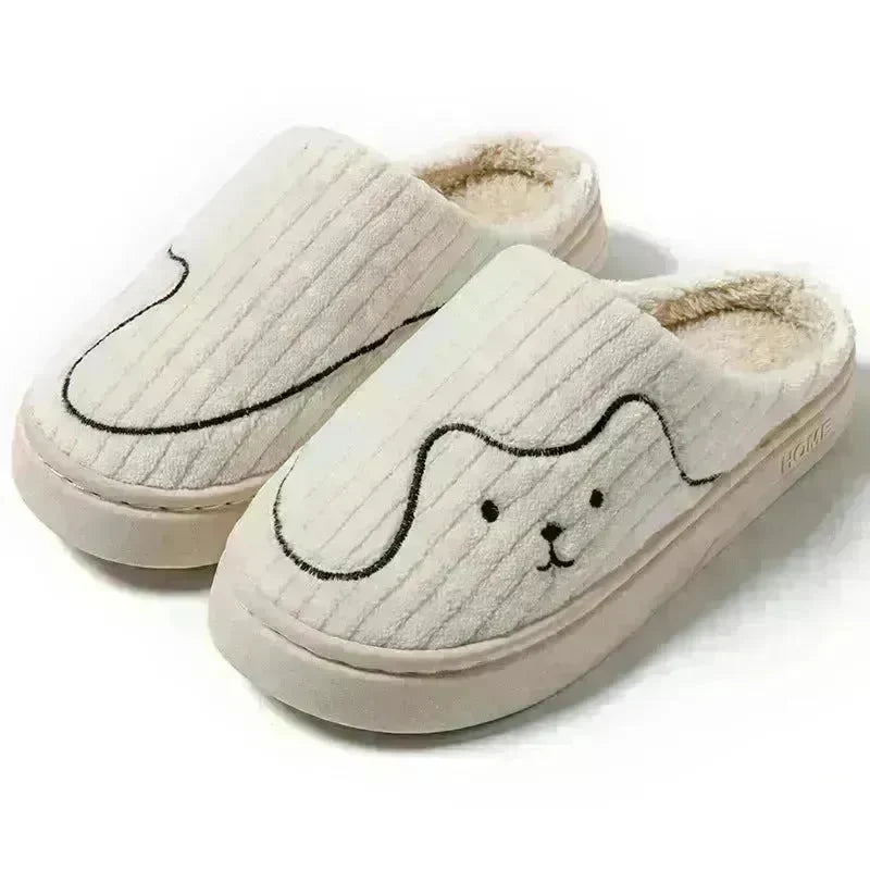 Striped Cat Slippers Indoor Couple Non-slip Floor Bedroom Slipper Winter Warm Plush House Shoes Women Men - EX-STOCK CANADA