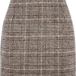 Women's High Waist Plaid Tight Pencil Wool Mini Skirt - EX-STOCK CANADA