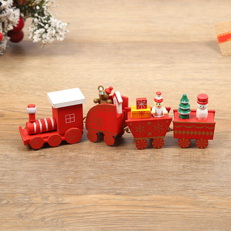 Wooden Christmas Train Decorations – Red, Green, White, Pink & Blue 