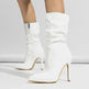 Patent Leather High Heel Pointed Stiletto Heel Pile Style Boots - EX-STOCK CANADA