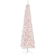 7.5ft Flocked Christmas Tree, Pencil Christmas Tree With Realistic Branch Tips, Folding Metal Stand EX-STOCK Canada 