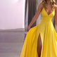 Elegant V Neck Summer Maxi Slit Dress Spaghetti Strap High Slit Long Dress EX-STOCK