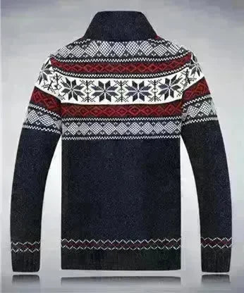 Men's Sweater Warm Velvet Sweatercoat Winter Wool Cardigan Male Casual Thicken Warm Fleece Christmas Sweater For Man - EX-STOCK CANADA