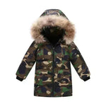 Children's Down And Wadded Jacket Camouflage Fur Collar Detachable Thickened Warm - EX-STOCK CANADA