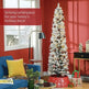 7ft Artificial Prelit Christmas Tree With Warm White LED Light, Snow Flocked Branches, Metal Base, Pencil Xmas Tree EX-STOCK Canada 