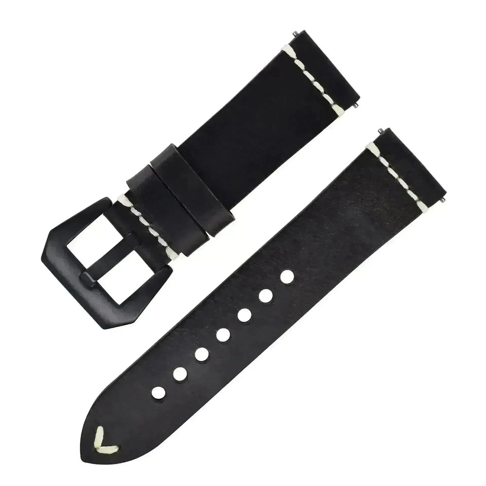 Discoloring Oil Wax Top Layer Cowhide Watch Strap - EX-STOCK CANADA