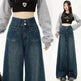New Simple High Waist Casual Straight-leg Baggy Jeans Pant For Women - EX-STOCK CANADA
