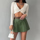 Women's Fashion Solid Color High Waist Mini Skort - EX-STOCK CANADA