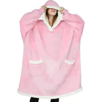 Fleece Oversized Hoodie Blanket Winter Warm Home Clothes Women Men Oversized Pullover With Pockets
