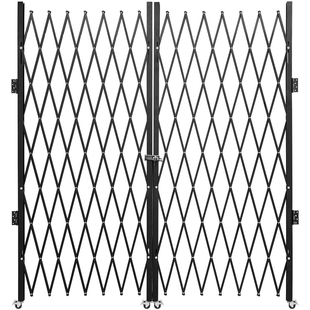 Double Folding Security Gate, 5.1 H X 10.2 W Folding Door Gate, Steel Accordion Security Gate, Flexible Expanding Security Gate, 360 Rolling Barricade Gate, Scissor Gate Or Door With Keys EX-STOCK