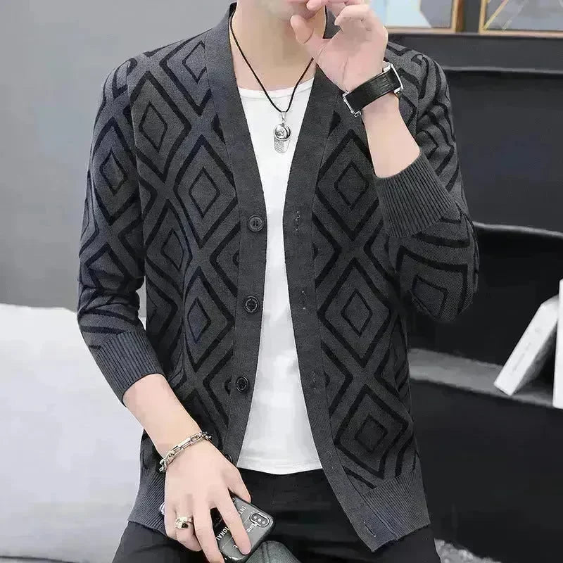 Slim fit  High-end Knitted Cardigan Sweater For Men - EX-STOCK CANADA