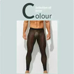 Men's Ultra thin Ice Silk Long John Skinny Flesh Nude Reflective Slim Leggings - EX-STOCK CANADA