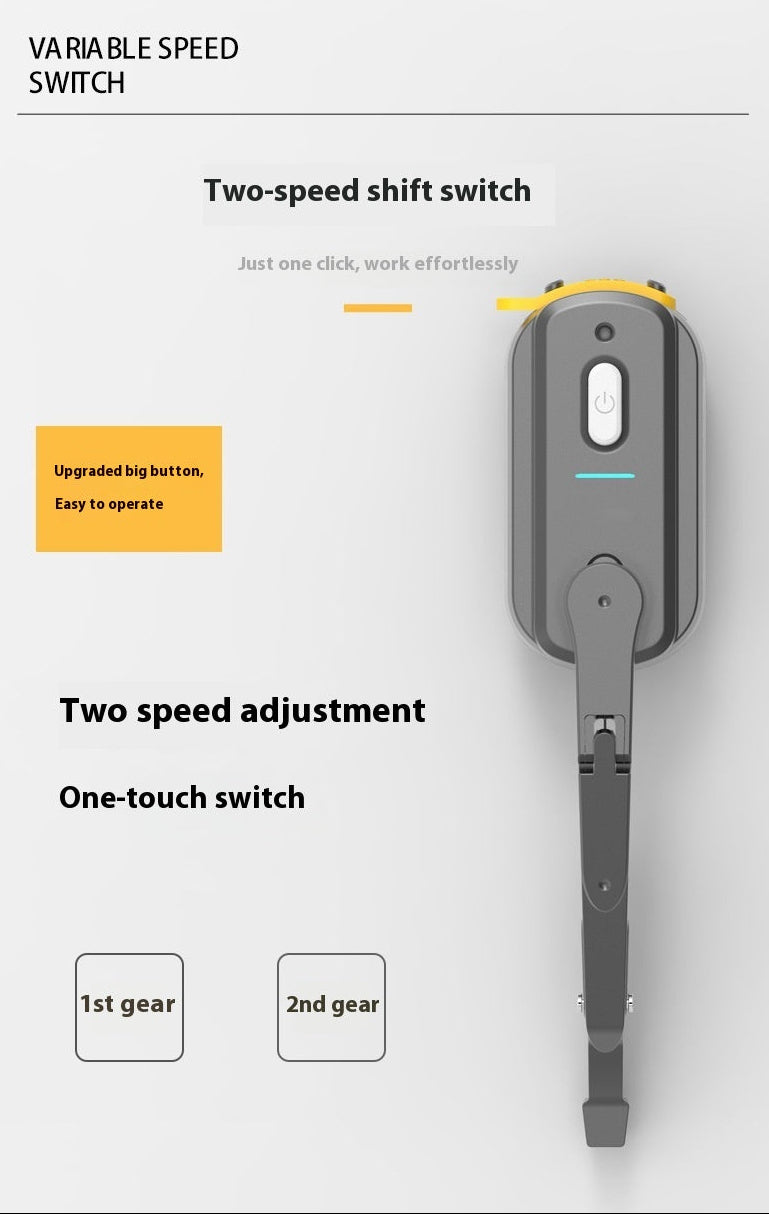 Two-speed shift switch with labeled features on a white background