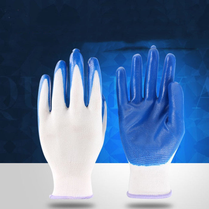 Guanti in lattice resistenti all'usura impregnati di nitrile 