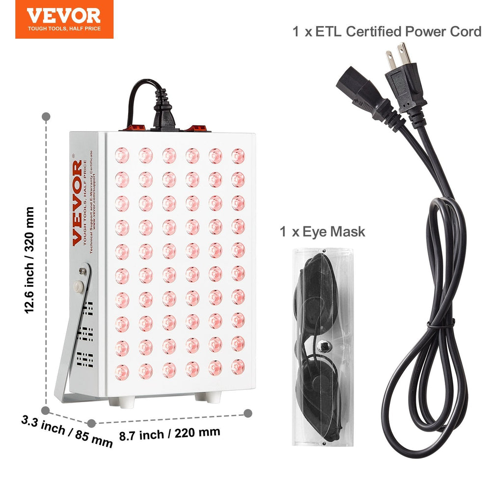 Red Light Therapy For Body Face, 60 Dual-Chip LEDs, Red 660nm & Near Infrared 850nm Combo, High Power Red Light Therapy Panel For Recovery, Pain Relief, Wound Healing, Skin Health, 80W EX-STOCK
