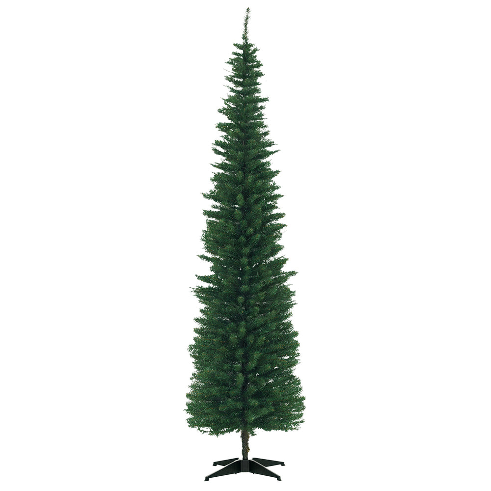7' PVC Slim Pencil Artificial Christmas Tree 390 Branch Tips EX-STOCK Canada 