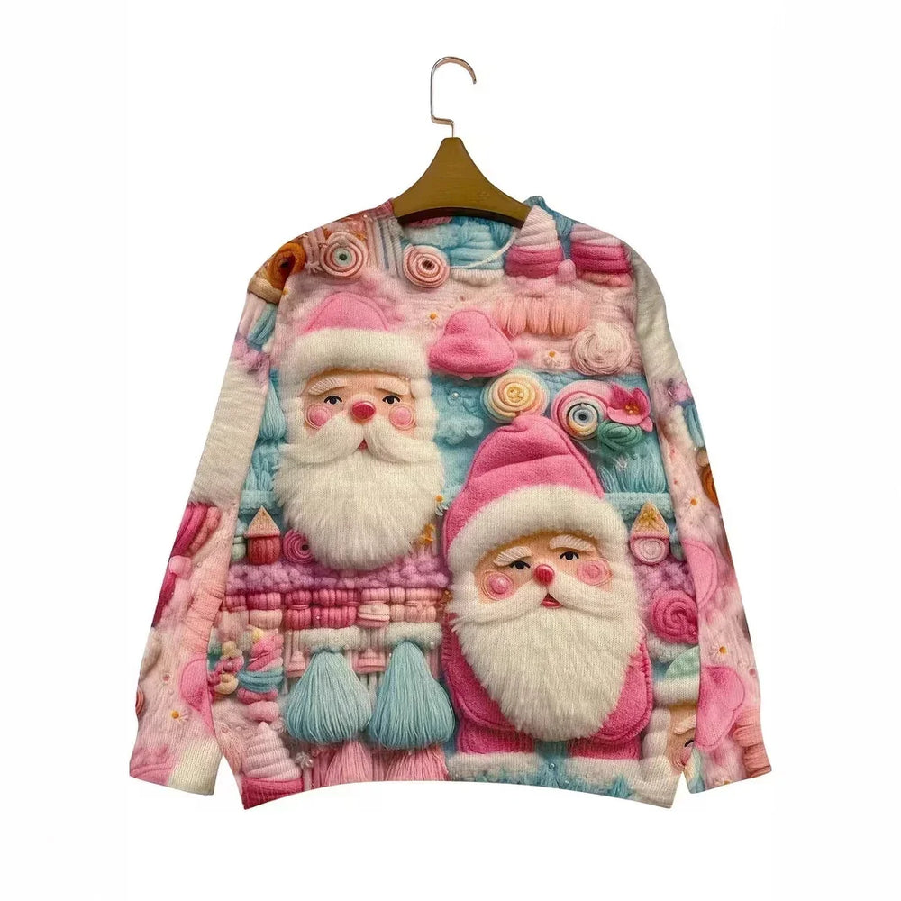 Women's Pullover Christmas Pattern Round Neck Sweatshirt EX-STOCK Canada 