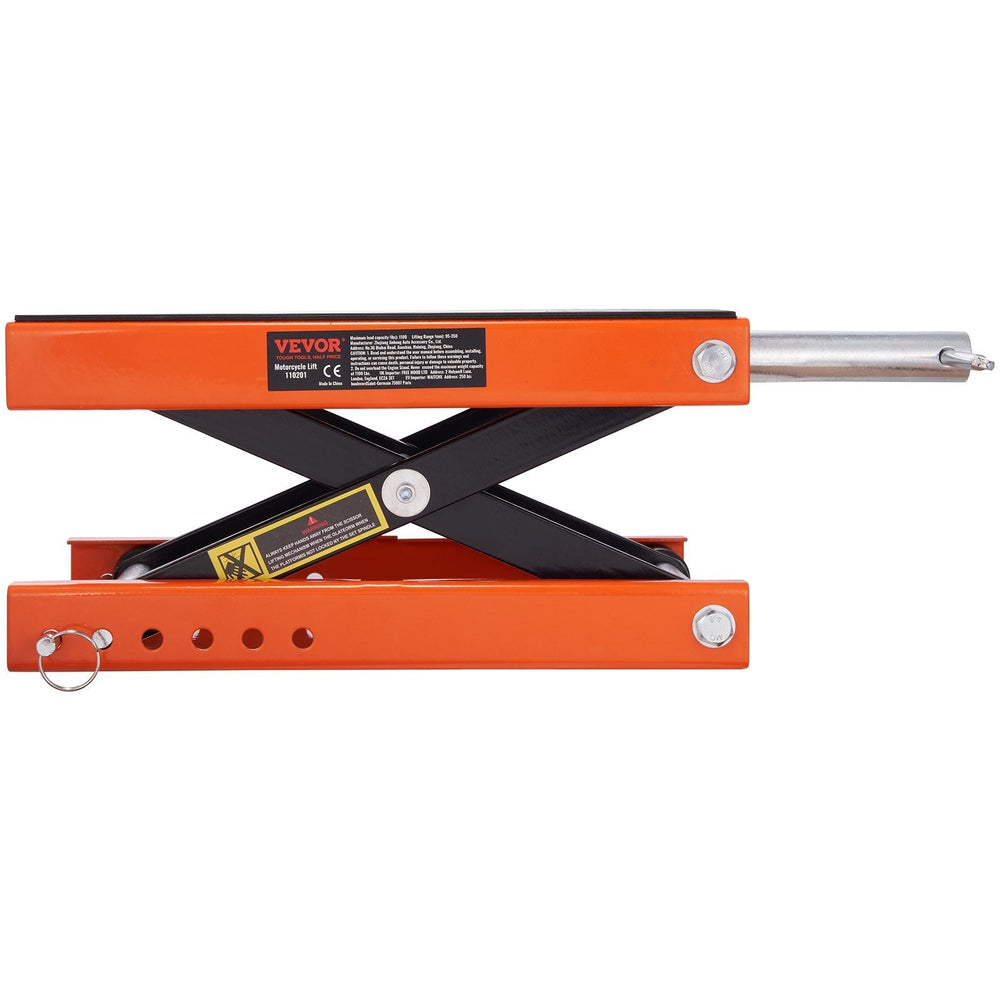 Motorcycle Lift, 1100 LBS Motorcycle Scissor Lift Jack With Wide Deck & Safety Pin, Center Hoist Crank Stand, Steel Scissor Jack For Street Bikes, Cruiser Bikes, Touring Motorcycles EX-STOCK