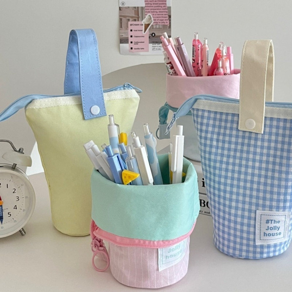 Foldable Standing Pencil Pen Case With Compartments Large Capacity Pencil Pouch Bag School Aesthetic Supplies For Girls Boys Adults EX-STOCK
