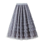 Cake Skirt Women's White Gauze long Layered tulle Skirt - EX-STOCK CANADA