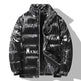 Men's Winter Fashion Printed Zip button Thick Rain Puffer Jacket - EX-STOCK CANADA