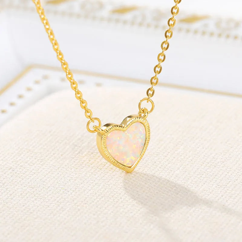 Romantic Heart Necklace Copper Zircon Pendant Necklace for women - EX-STOCK CANADA