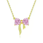 Women's Bow Zircon Necklace S925 Sterling Silver Clavicle Chain - EX-STOCK CANADA