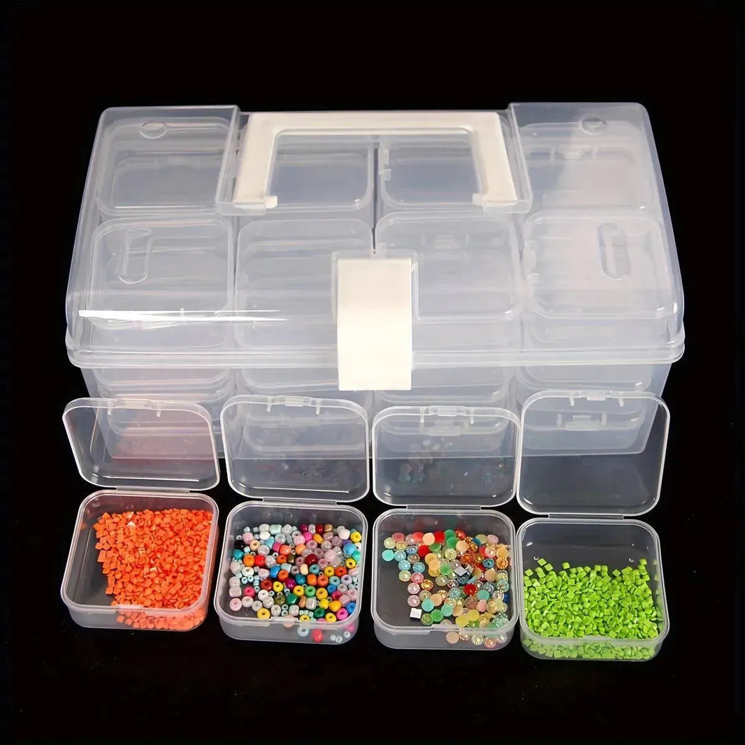 32-grid Transparent Plastic Storage Box Large Capacity Portable - EX-STOCK CANADA