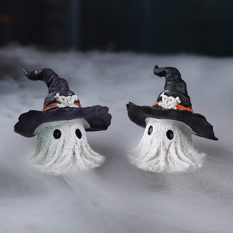Resin Decoration Halloween Wizard Hat Ghost Ornaments EX-STOCK