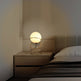 13.5 H Glass Globe Matte Gold Spiral 4 Ring Metal Stand Table Lamp For Living Room, Nightstand Bedside Table Lamp For Bedroom, LED Lamp EX-STOCK