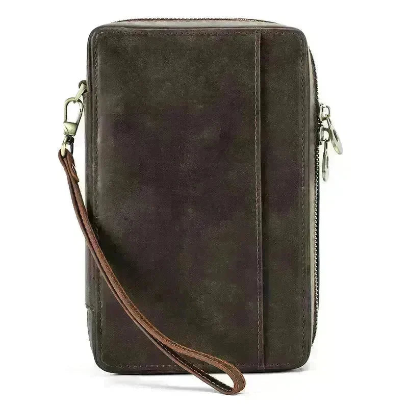 Portable Horse Leather Double Zipper Storage Cigar Travel Humidor Bag - EX-STOCK CANADA