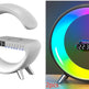 G-Shaped LED Lamp with Bluetooth Speaker & 15W Wireless Charger – App-Controlled Atmosphere Light for Bedroom