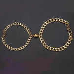 Magnetic Couple Bracelet Suit Cuban Link Chain