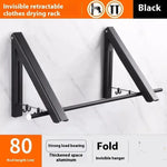 Punch-free Space Aluminum Foldable Invisible Folding Retractable Wall Hanger for Waterproof Hanging Underwear Coat Hanger - EX-STOCK CANADA