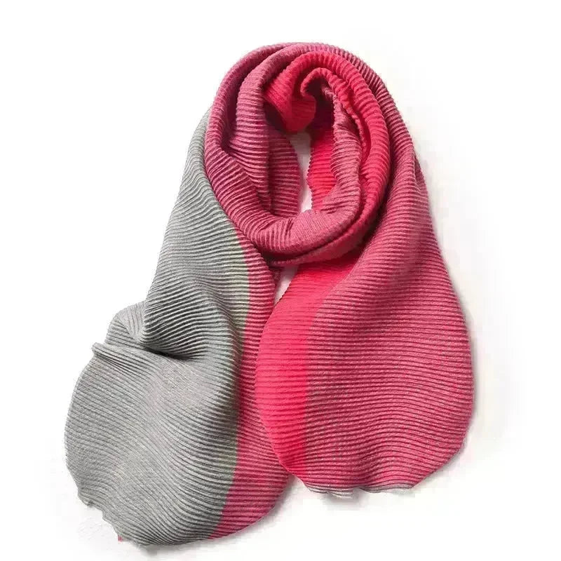Gradient Mixed-color Scarf Winter Double-sided Wrinkled Imitation Cashmere Scarf Popular Versatile And Elegant Shawl For Women - EX-STOCK CANADA