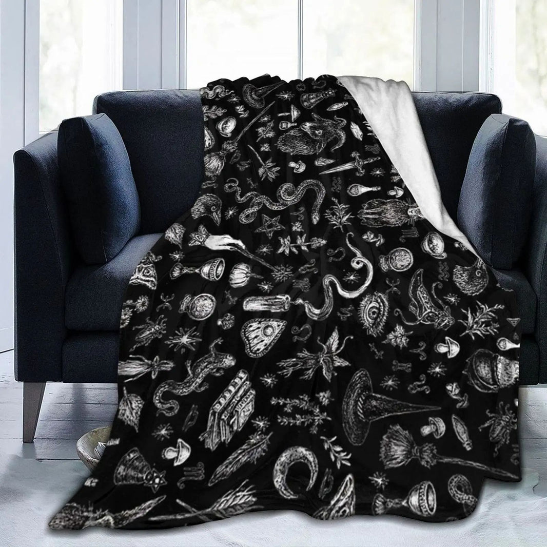 Halloween Witch Blanket Flannel Blanket EX-STOCK Canada 