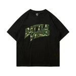 Camouflage Paste Cloth Embroidery Lettered Casual T-shirt - EX-STOCK CANADA
