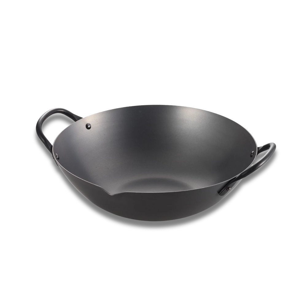 Yoshikawa Cook-Pal Ren Series Guangdong Wok 36 cm – Nitrided Carbon Steel, Round Bottom 
