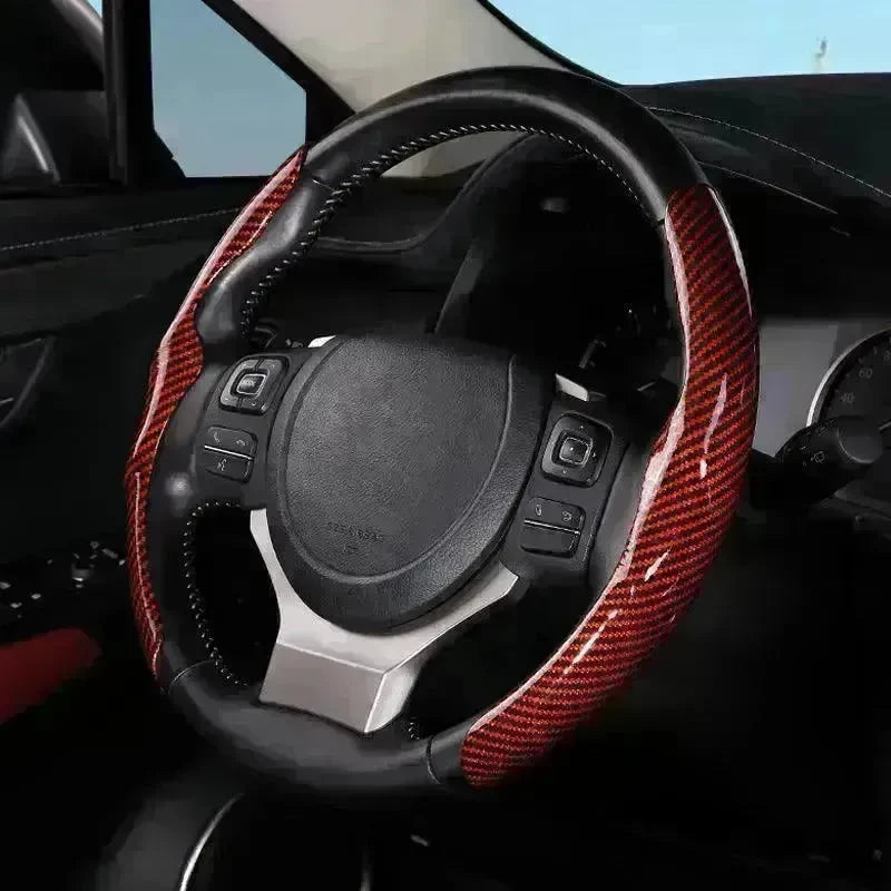 Car Carbon Fiber Pattern Glossy Car Steering Wheel Cover - EX-STOCK CANADA
