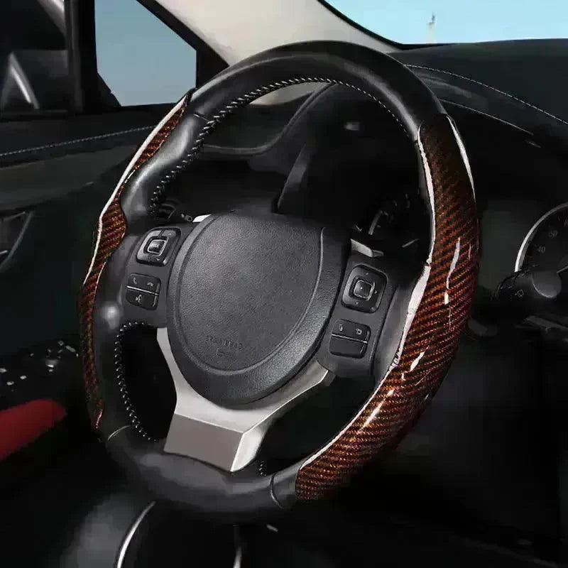 Car Carbon Fiber Pattern Glossy Car Steering Wheel Cover - EX-STOCK CANADA