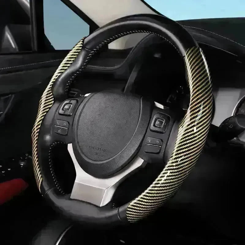 Car Carbon Fiber Pattern Glossy Car Steering Wheel Cover - EX-STOCK CANADA