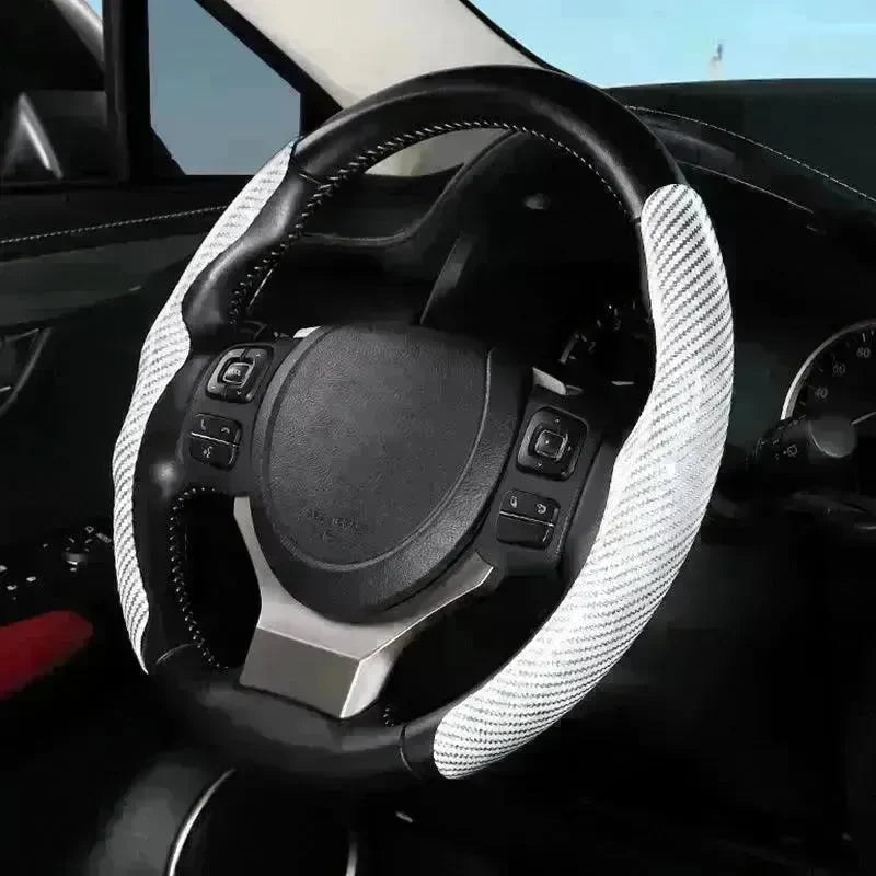 Car Carbon Fiber Pattern Glossy Car Steering Wheel Cover - EX-STOCK CANADA
