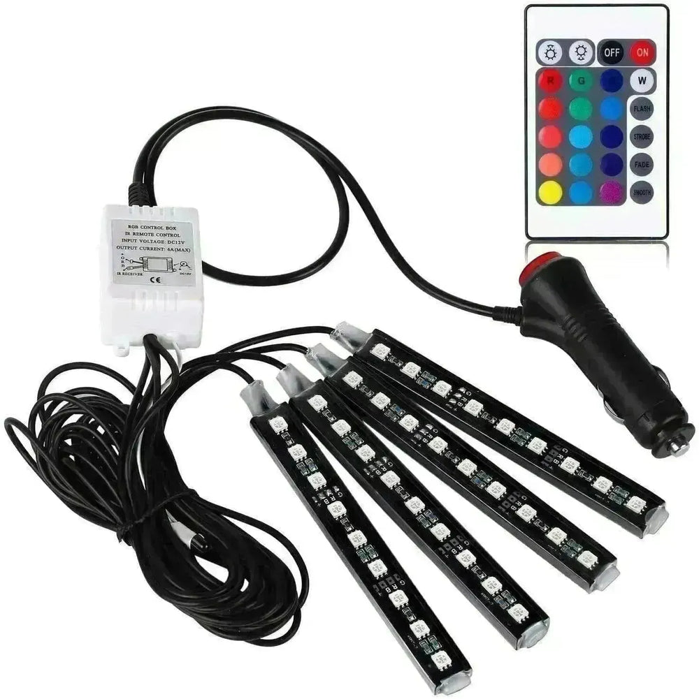 Car Interior Lights Neon Atmosphere RGB LED Strip Bar Car Decor Lighting Lamp US - EX-STOCK CANADA