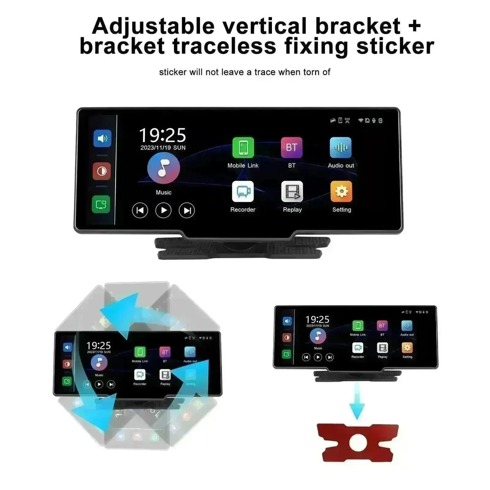 Car Smart Player HD PND 10 26-inch DVR With Rear View Three-way Camera Car play Android Auto reversing Wide angle 1920x1080 HD Car Camera - EX-STOCK CANADA