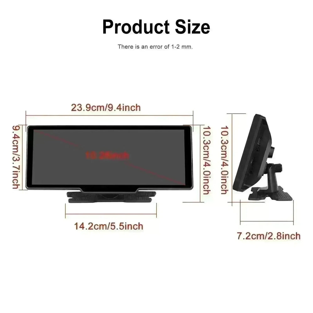 Car Smart Player HD PND 10 26-inch DVR With Rear View Three-way Camera Car play Android Auto reversing Wide angle 1920x1080 HD Car Camera - EX-STOCK CANADA