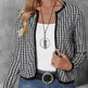 Casual Cardigan Long Sleeve Houndstooth Short Women's Coat - EX-STOCK CANADA